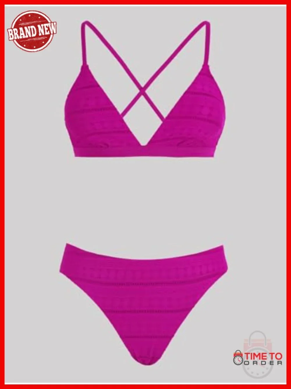 Deep V Neck Low Rise Crisscross Back Bikini Set
